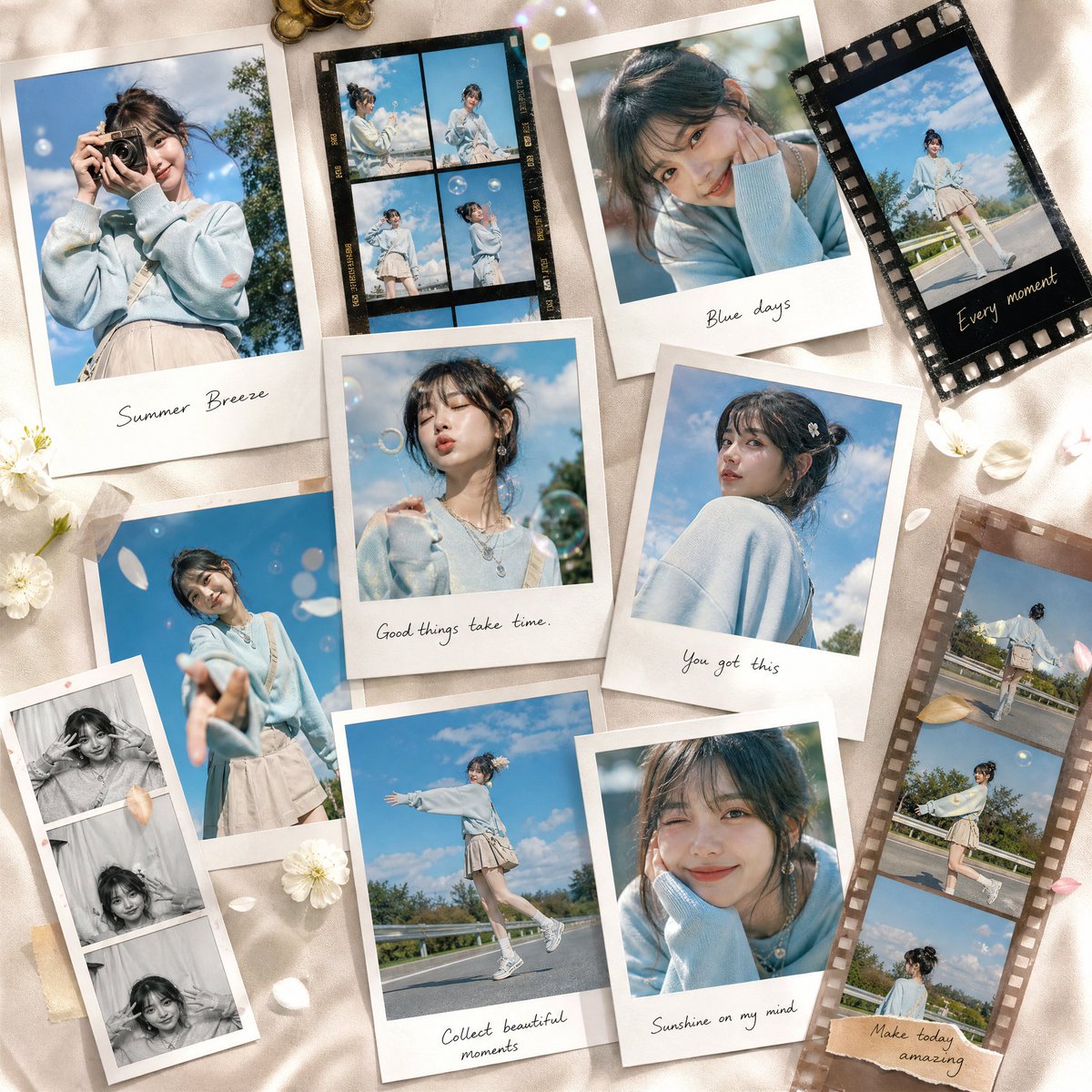 Summer Photo Collage Layout