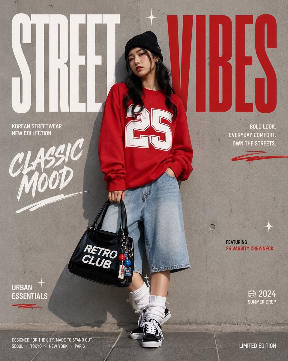 Korean Streetwear Editorial Poster