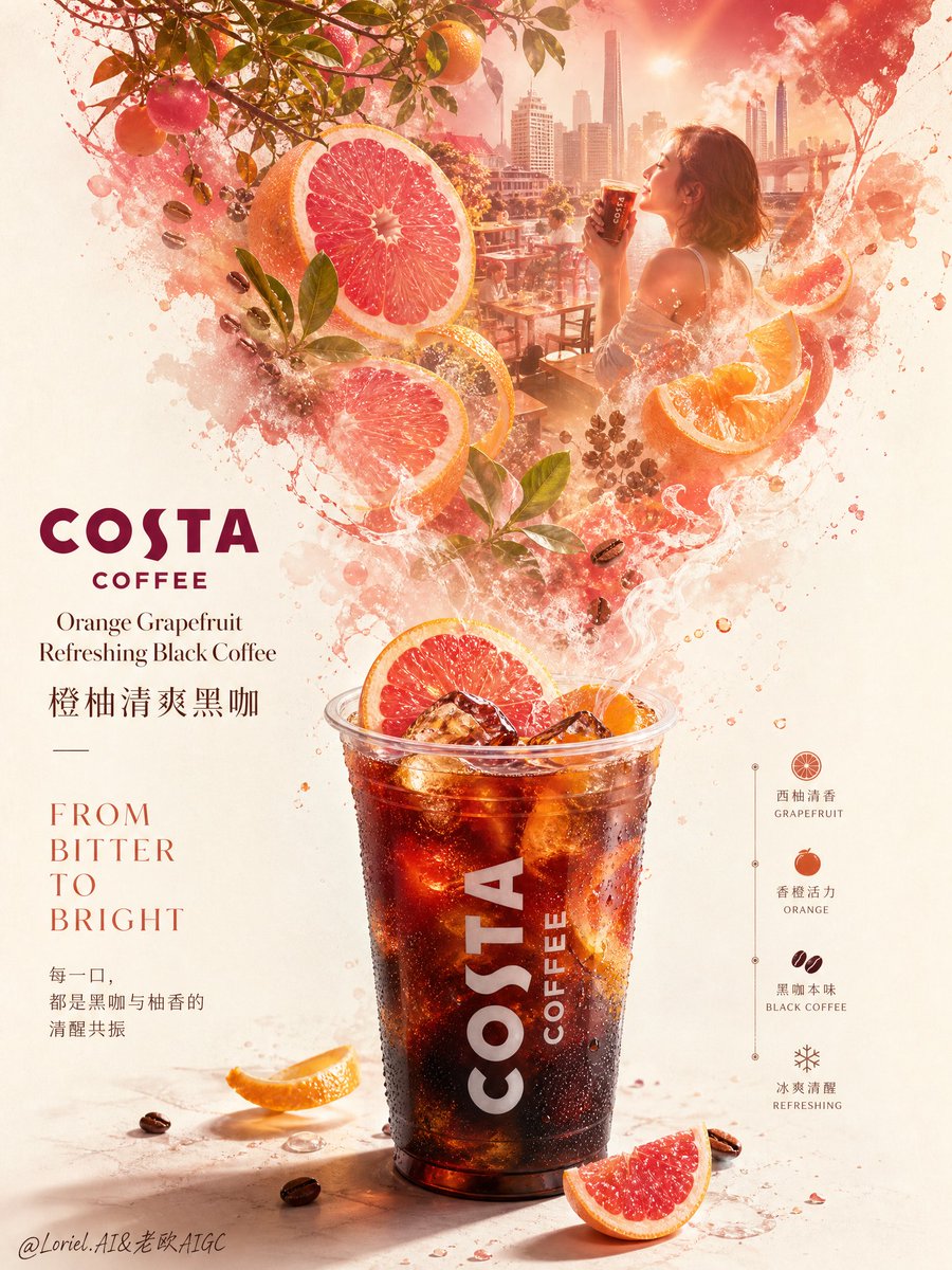 Citrus Black Coffee Poster
