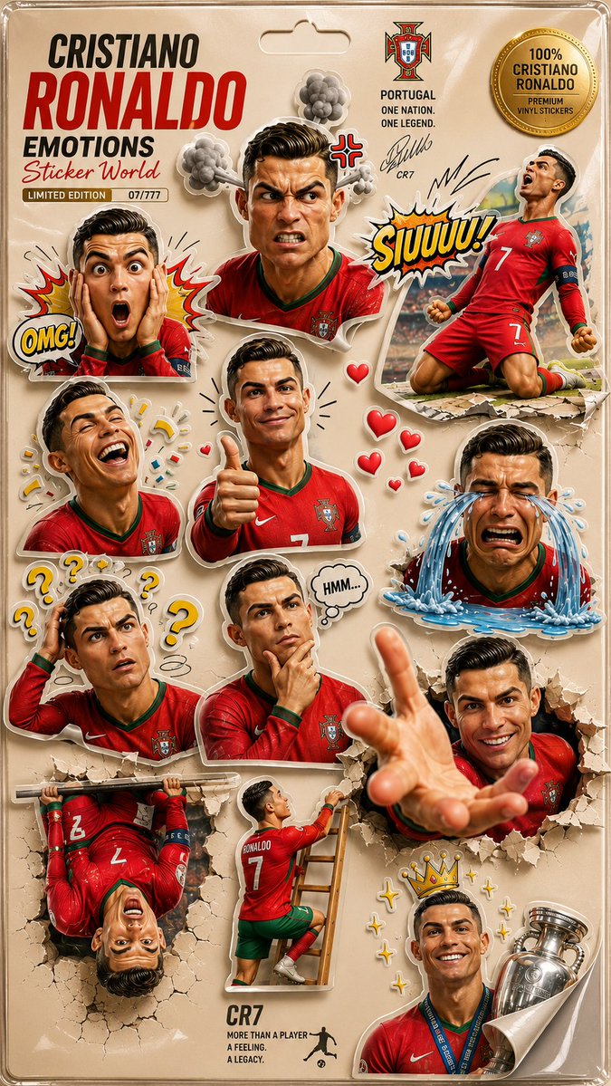 Cristiano Ronaldo Sticker Sheet