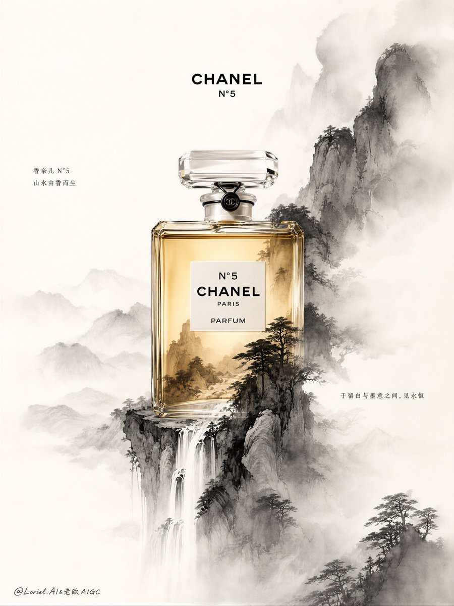 Chanel No. 5 Ink Landscape Poster