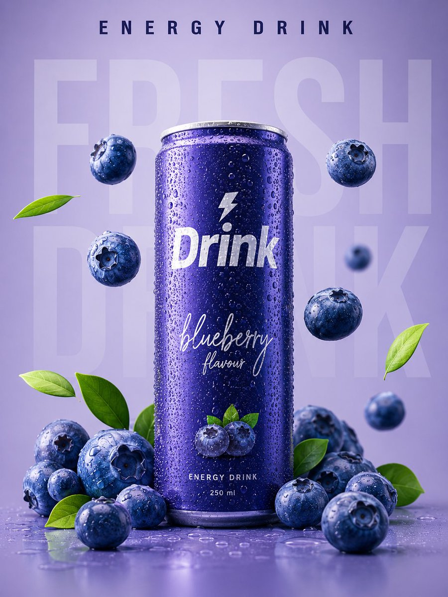Blueberry Energy Drink Ad