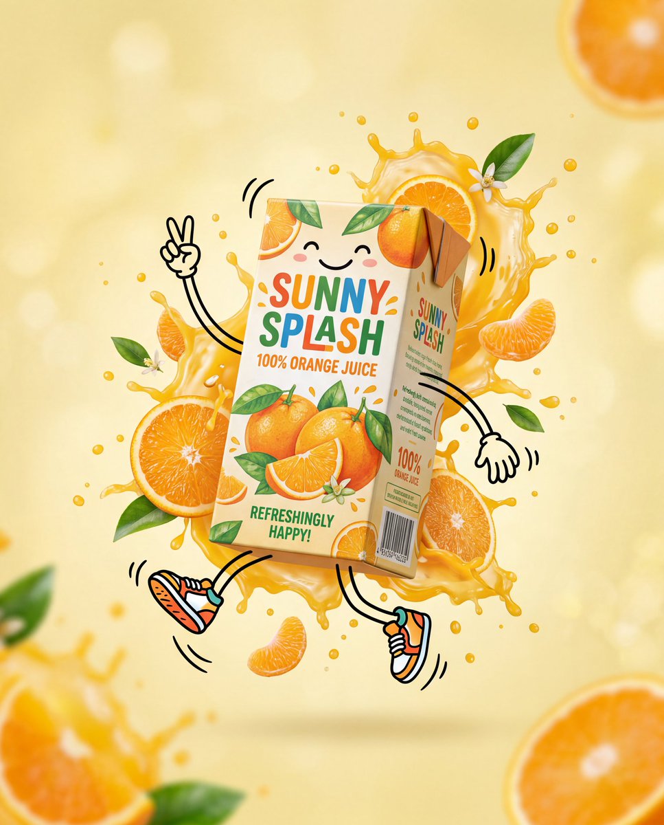 Animated Orange Juice Carton Ad