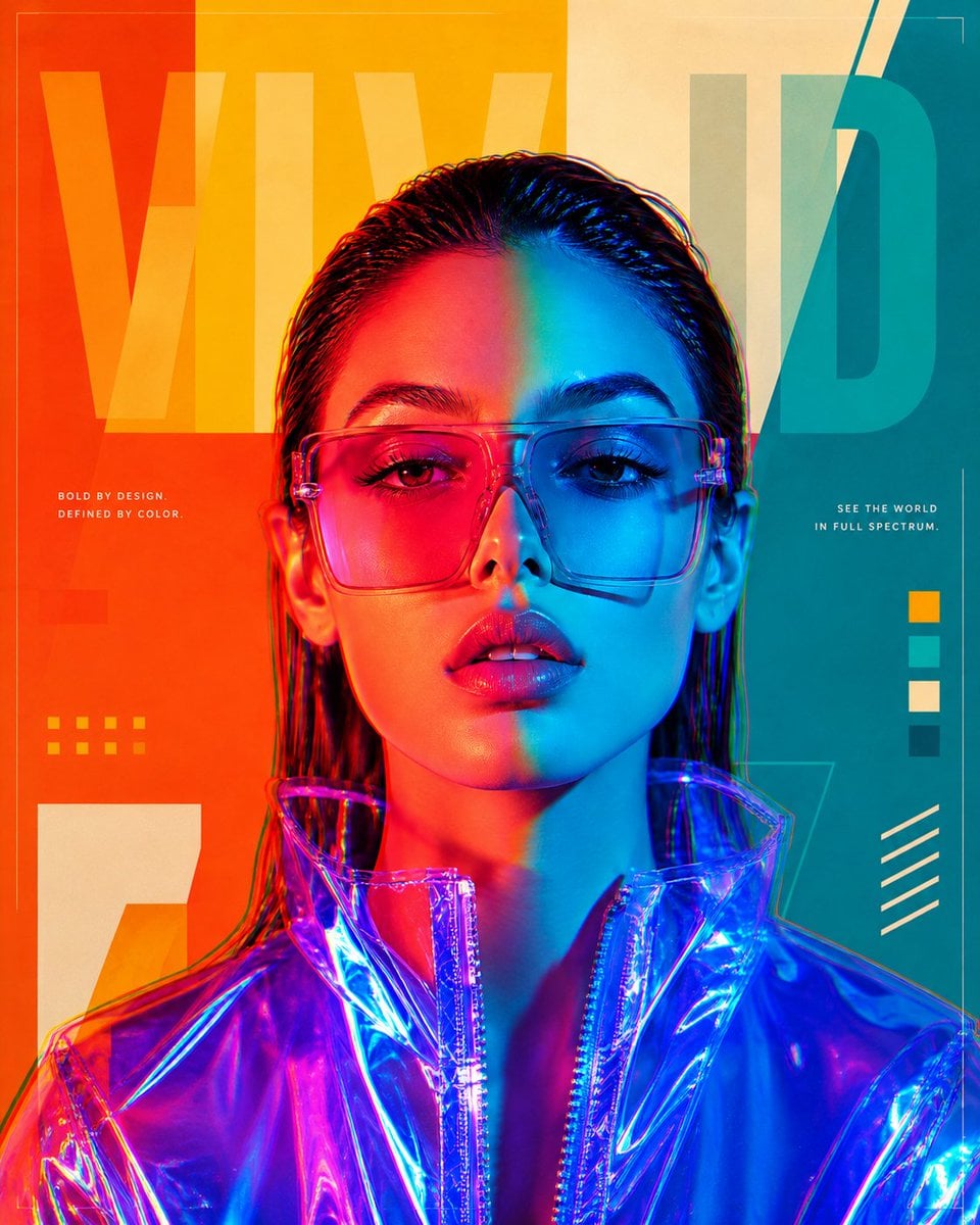 Split Color Fashion Poster