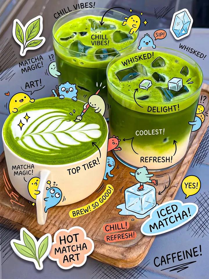 Matcha Café Doodle Ad