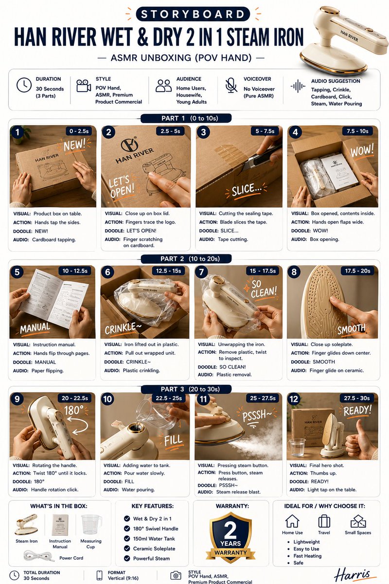 Premium Iron Unboxing Storyboard
