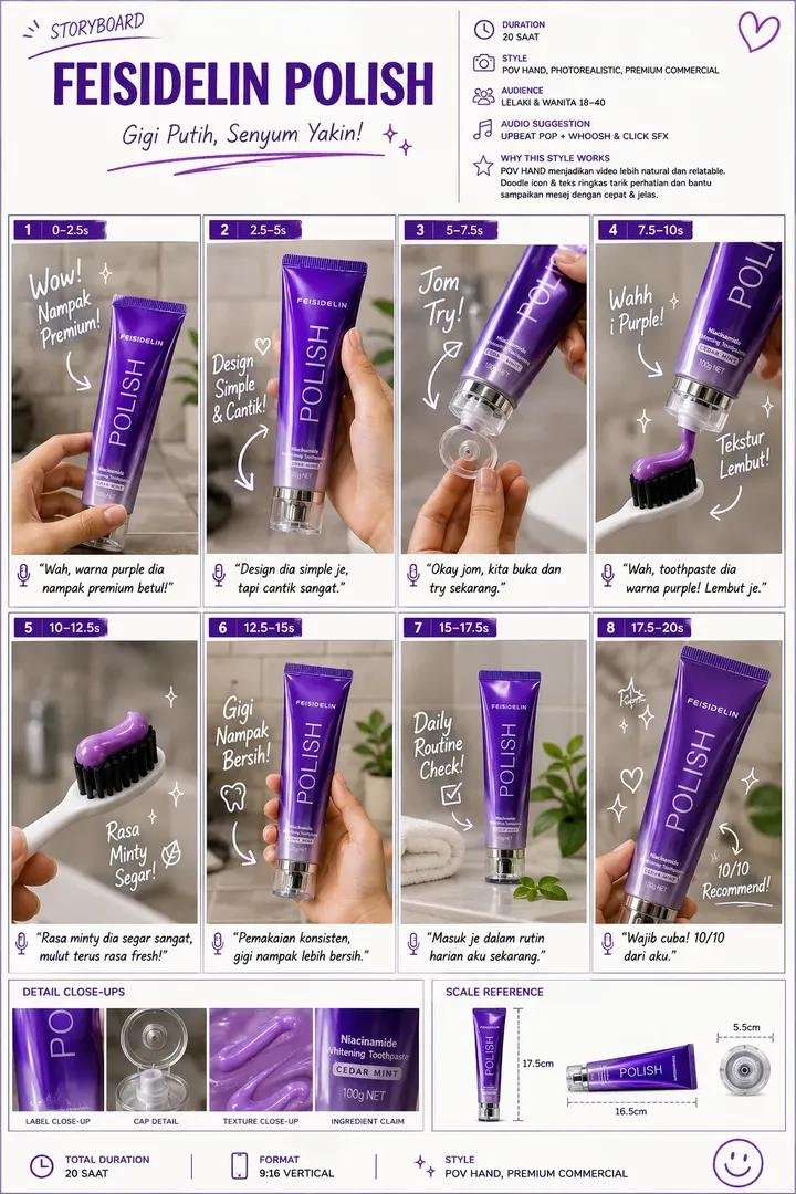 Luxury Toothpaste Storyboard Sheet