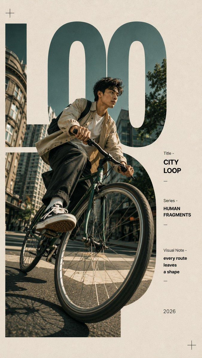 Human Fragments Bicycle Poster