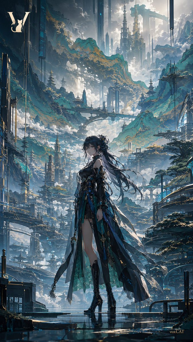 Futuristic City Fantasy Character Poster