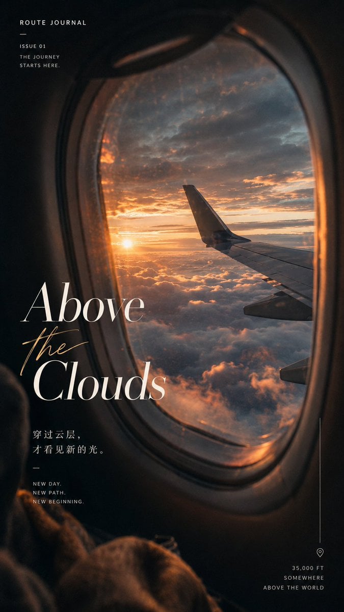 Airplane Window Travel Poster
