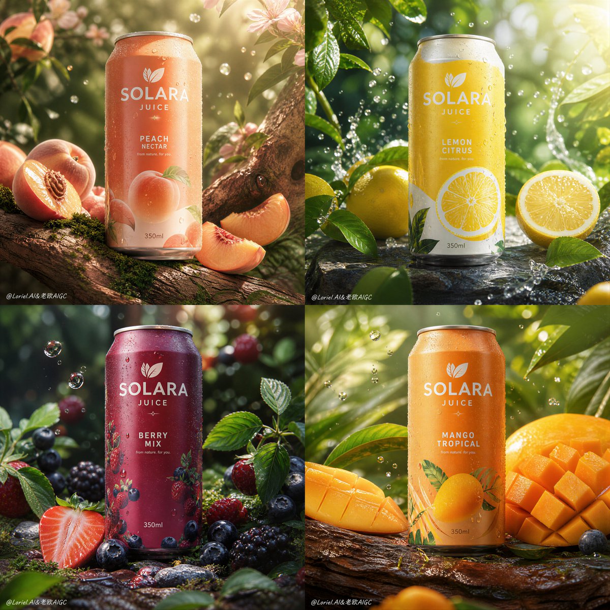 Four-Panel Juice Can Campaign