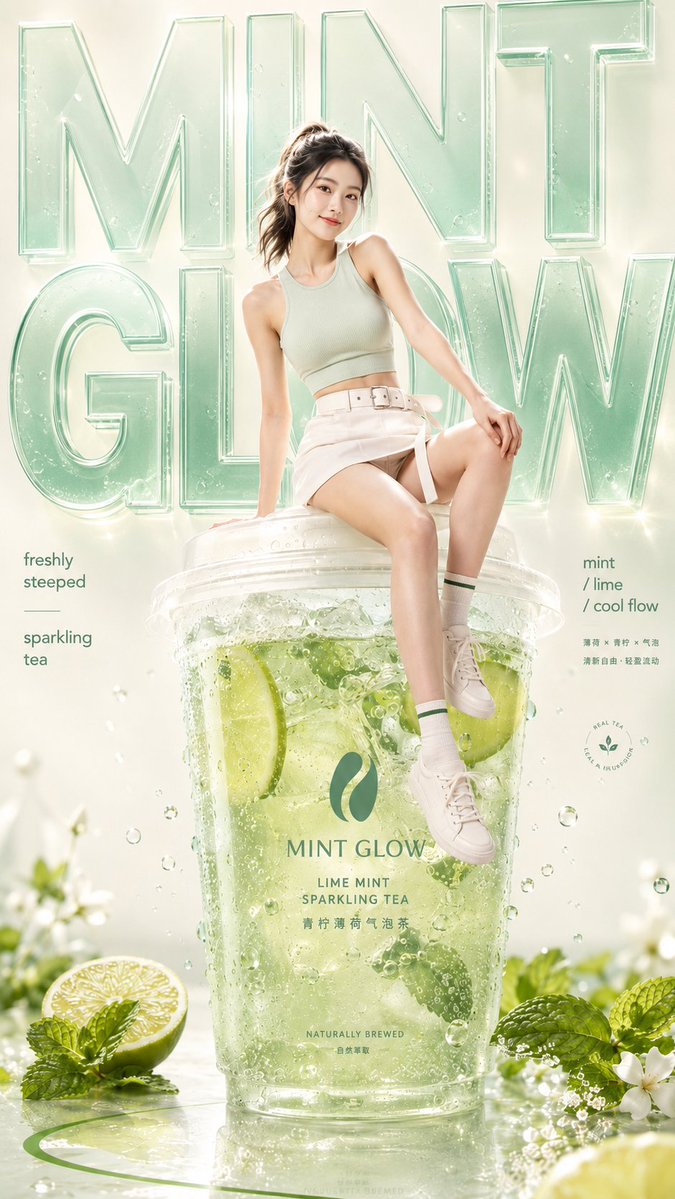 Mint Drink Fashion Poster