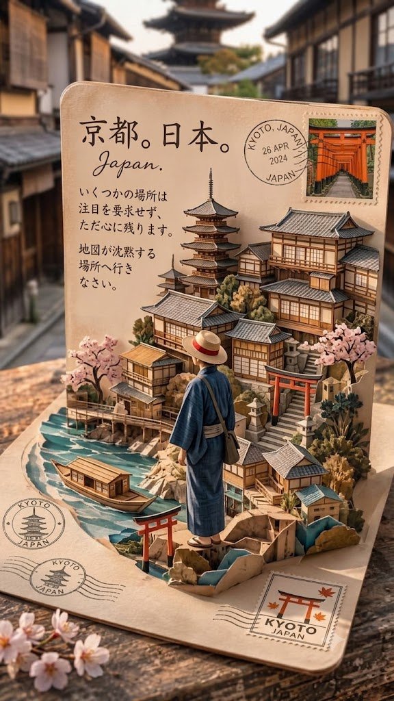 Kyoto Pop-Up Postcard Diorama