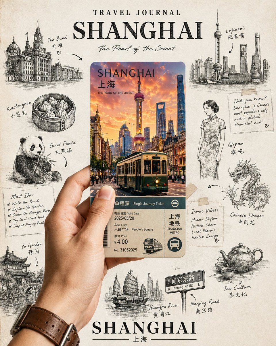 Shanghai Travel Journal Poster