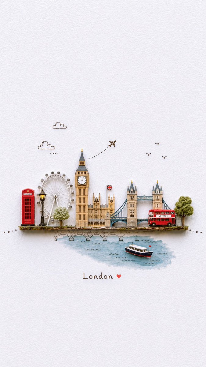 London Paper Craft Travel Poster