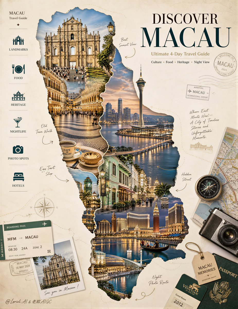 Macau Luxury Travel Guide Poster
