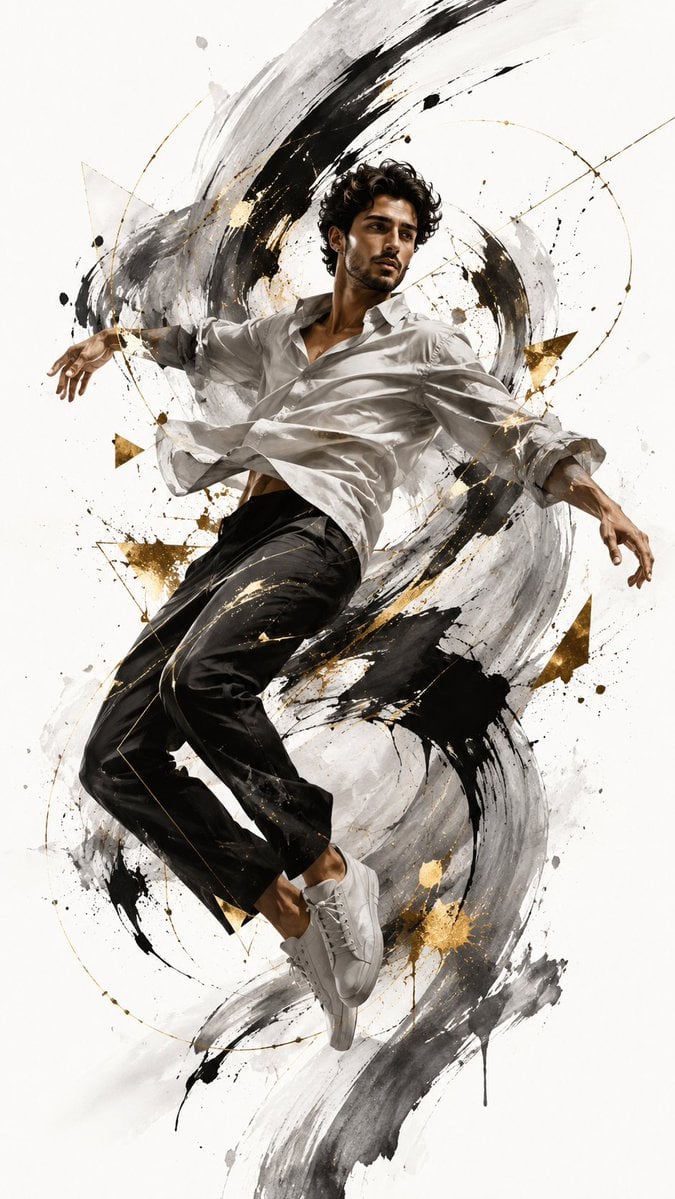 Abstract Mid-Air Fashion Poster