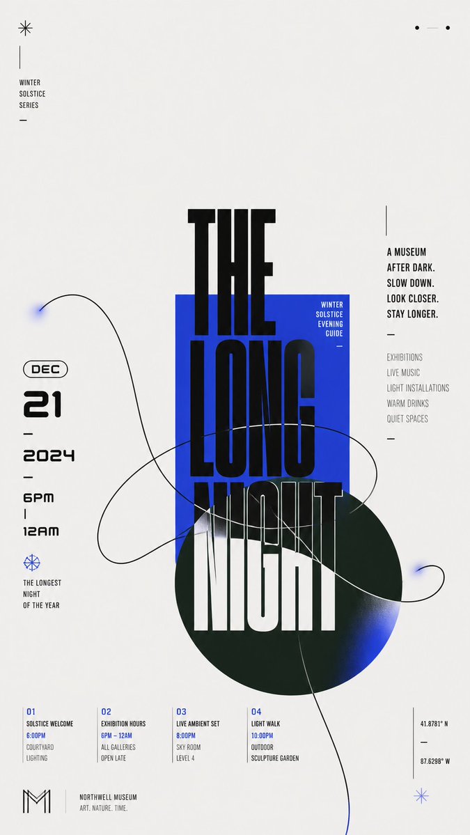 Minimal Exhibition Night Poster