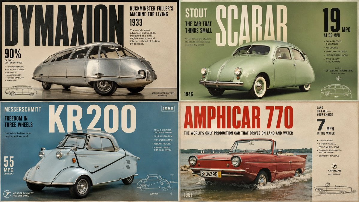 Retro Futurist Classic Car Ads