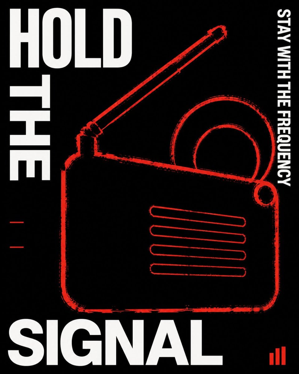 Red Outline Radio Poster