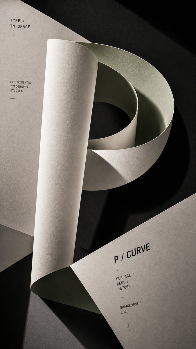 Paper Letter Typography Poster