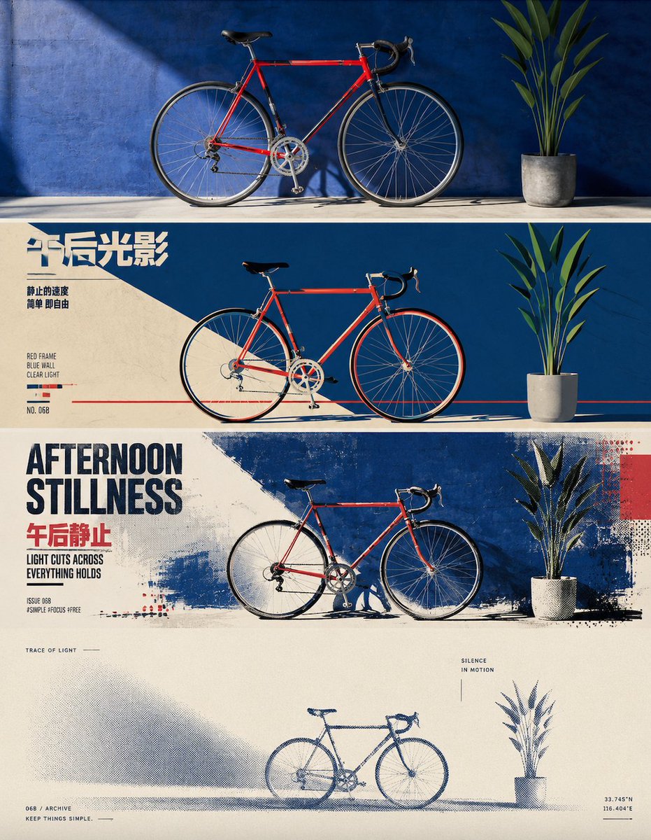 Four-Panel Bicycle Poster