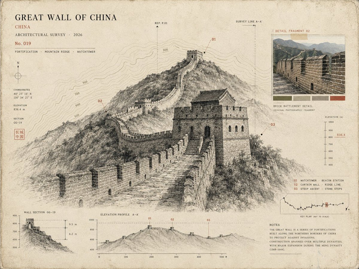 Great Wall Architectural Specimen Card