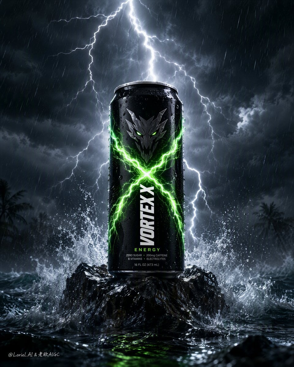 Electric Energy Drink Bottle Poster
