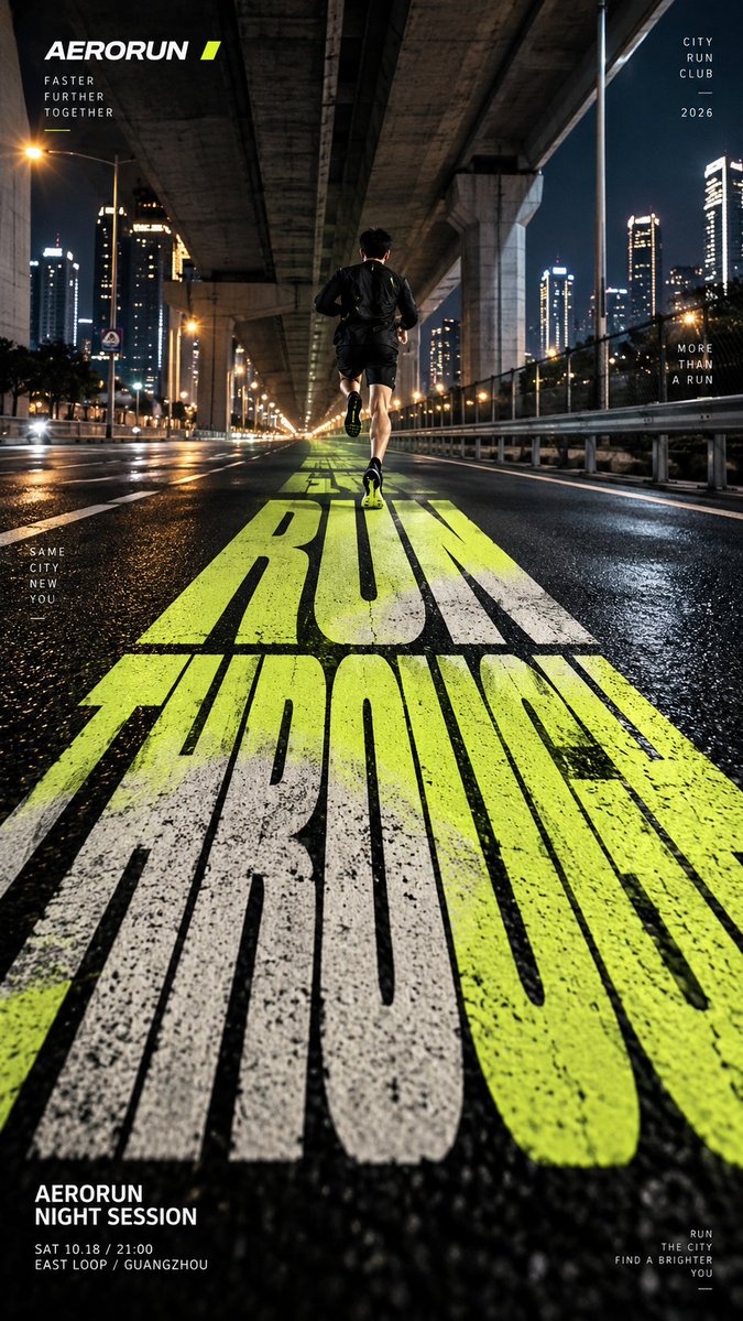 Run Through Typography Poster