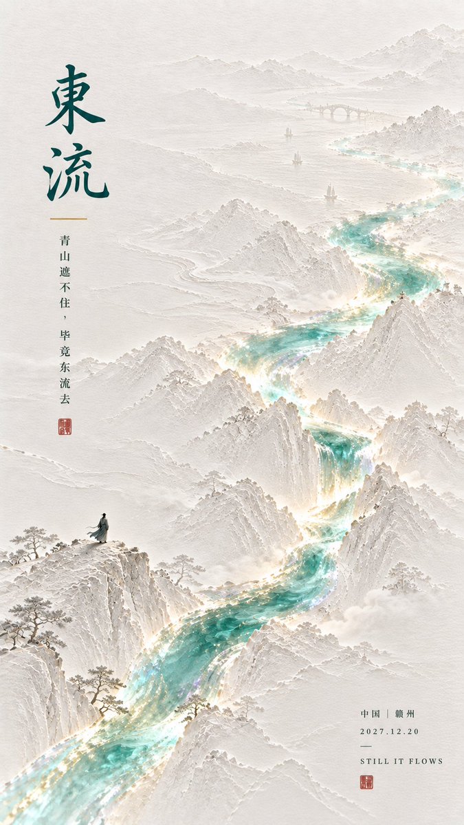 Eastern Poetic Lightflow Poster