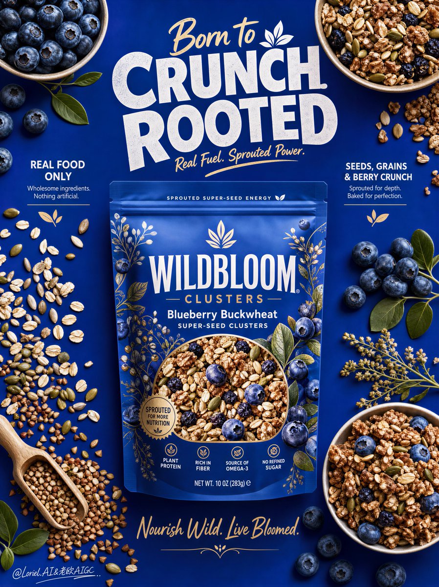 Blueberry Crunch Snack Poster