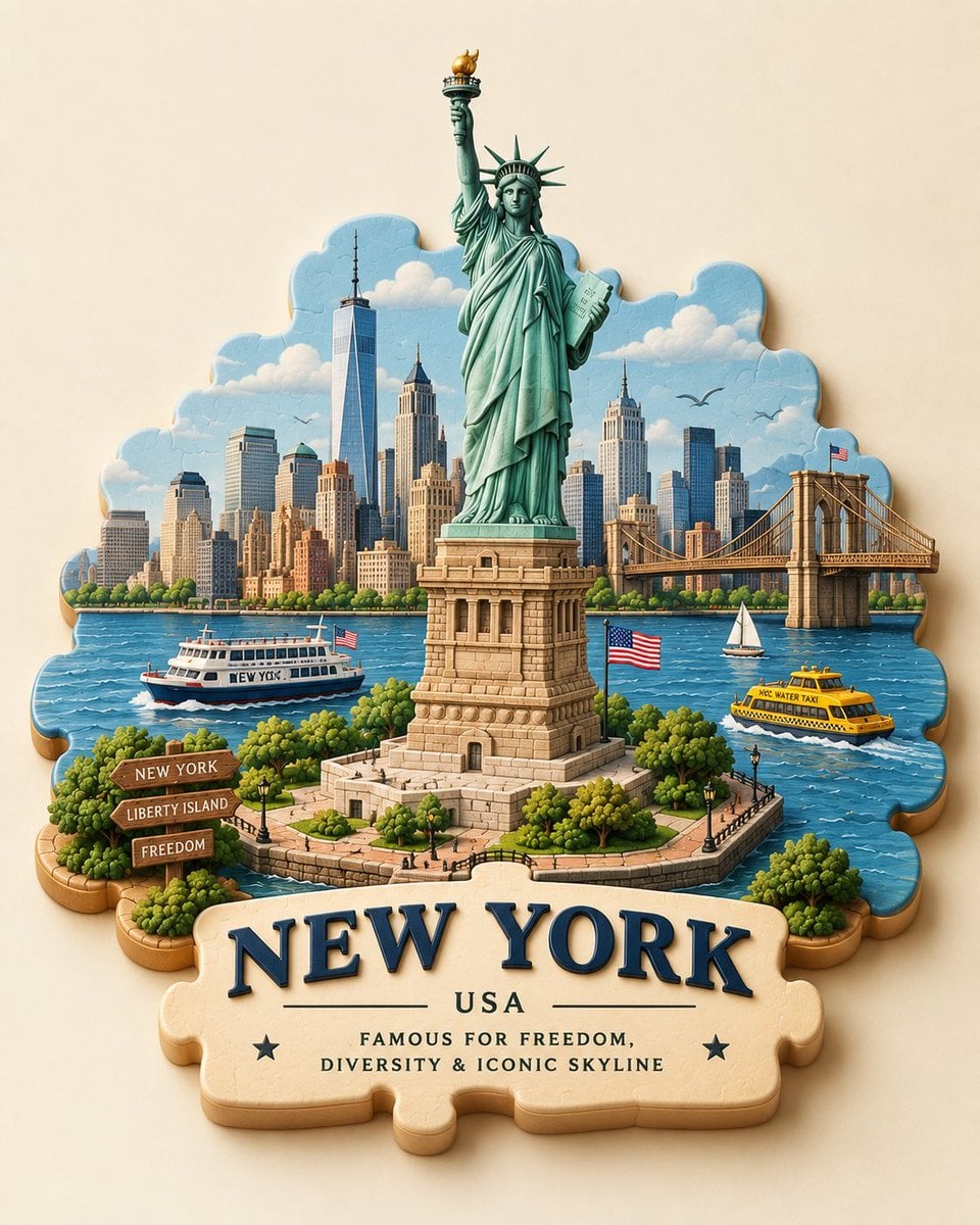 New York Puzzle Travel Poster